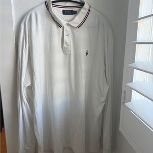 Ralph Lauren White Long Sleeve Polo Shirt